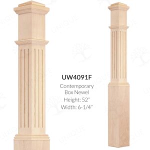 Removable Cap Style Box Newel (Flat Panel)