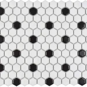 Cc Mosiacs Black And White Flower - Hexagon Mosaic