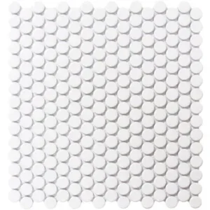 Cc Mosiacs - White Bright - Penny Round Mosaic