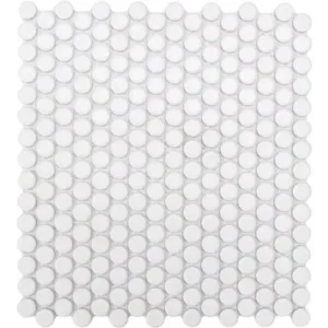 Cc Mosiacs - White Matte - Penny Round Mosaic