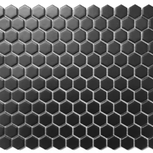 Cc Mosiacs- Black And White Matte - Hexagon Mosaic