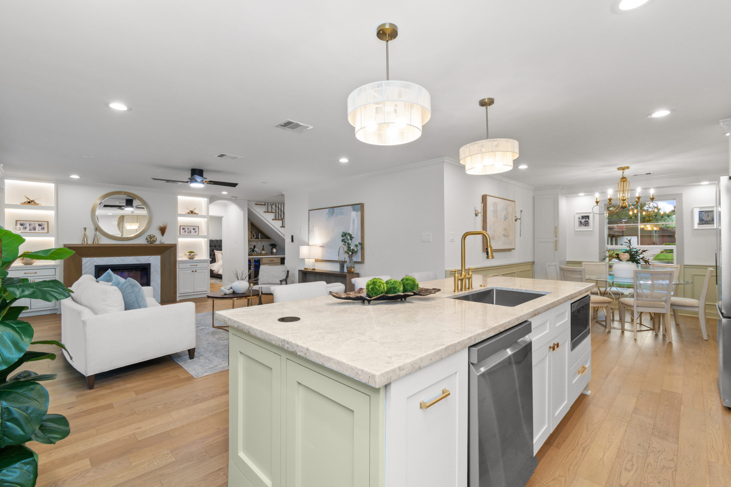 Kitchen and living room remodel by Vega Flooring, Houston TX